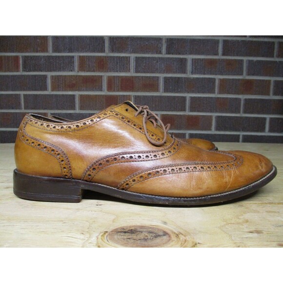 Cole Haan Mens Brown Leather Wingtip Oxford C12210 Dress Shoes Size 13 M - Picture 1 of 16